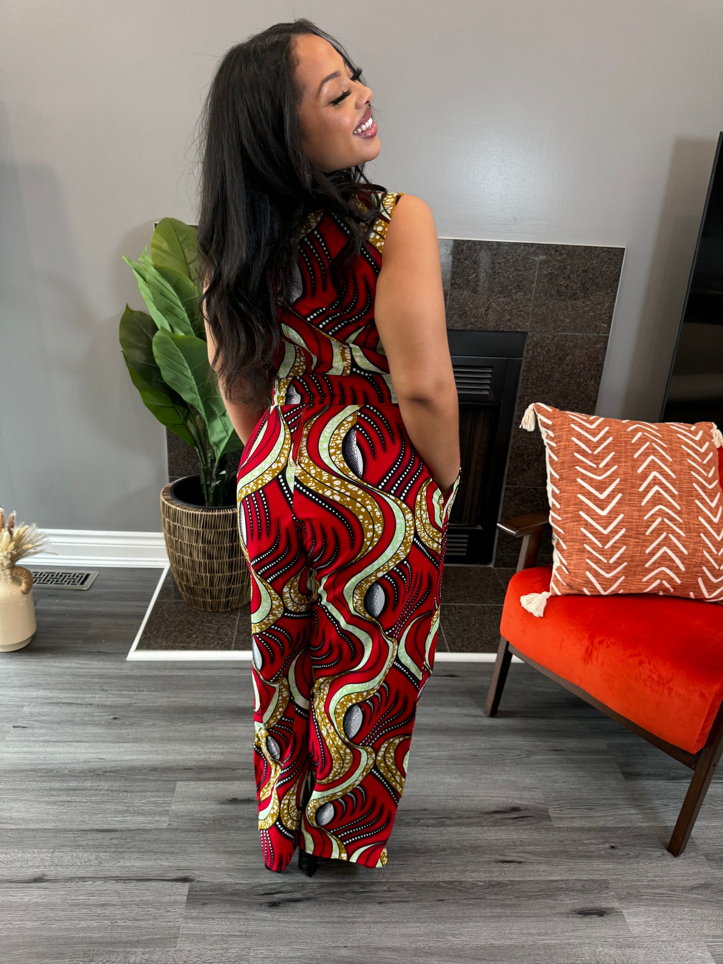 Mya African Print Jumpsuit