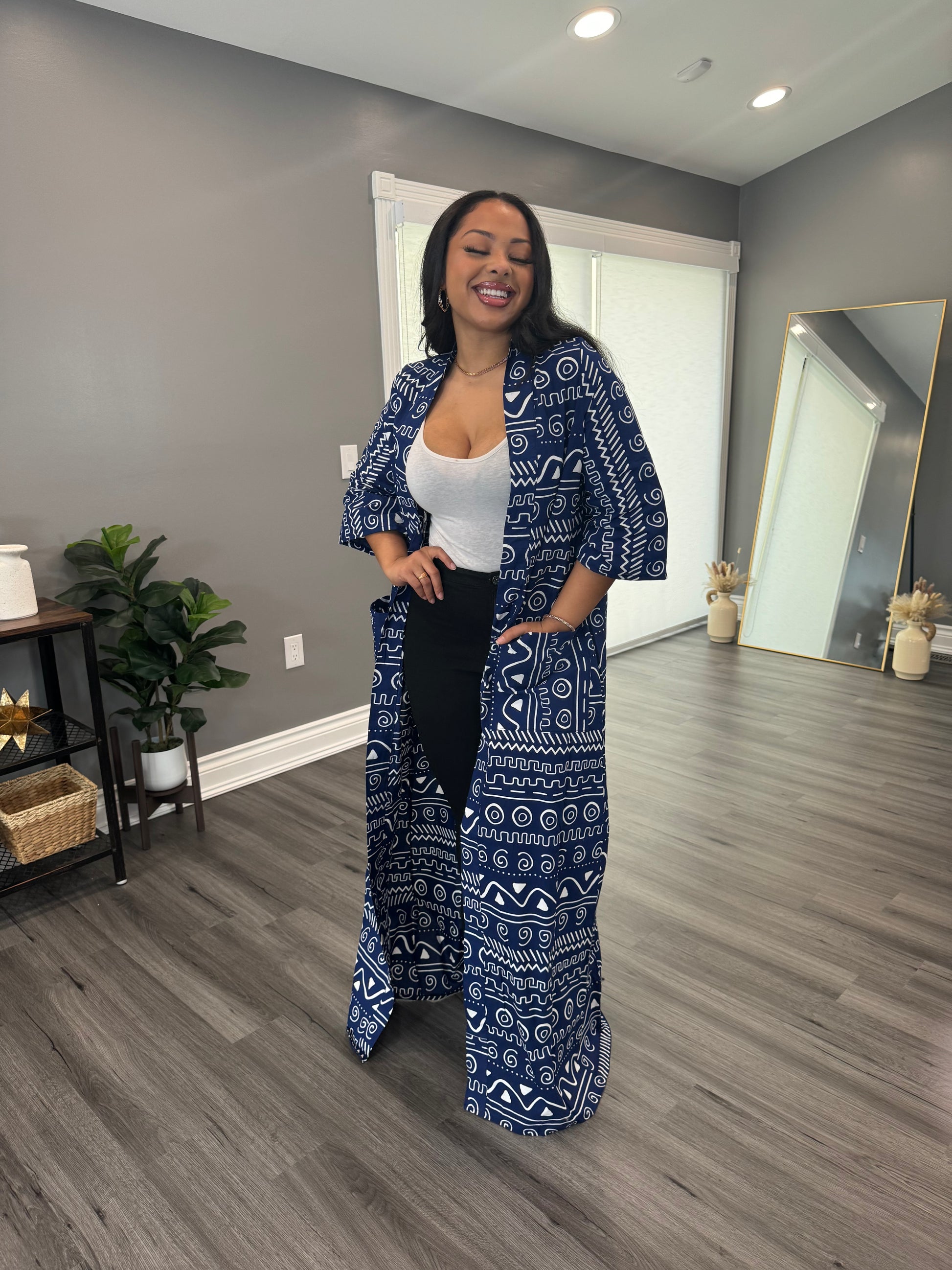 Women ready to wear african print kimono