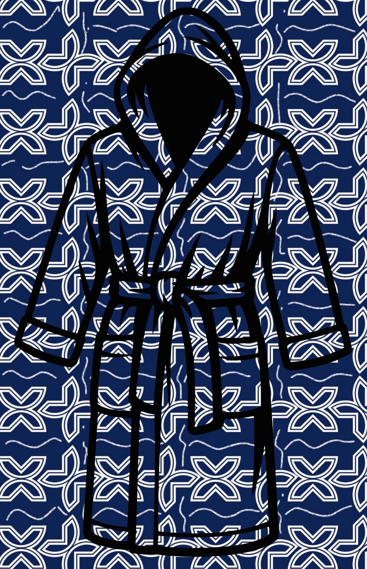 Mamee African Print Fleece Robe with satin lined hood (Preorder)