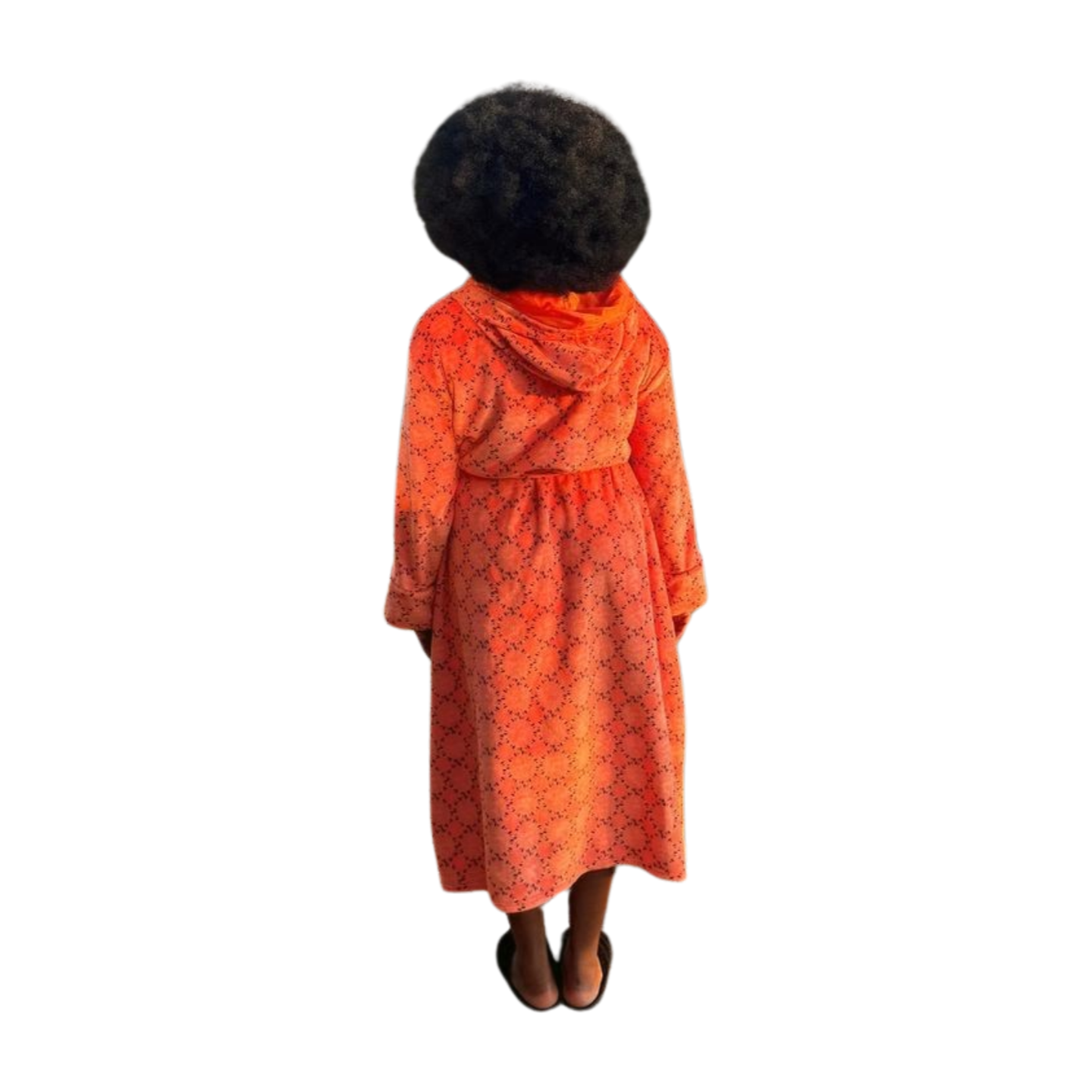 Mona African Print Fleece Robe with satin lined hood (Preorder)