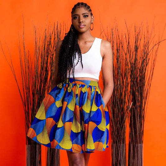 Akweley Midi  African Print Skirt