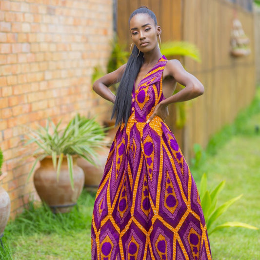 Xoese Maxi African Print dress