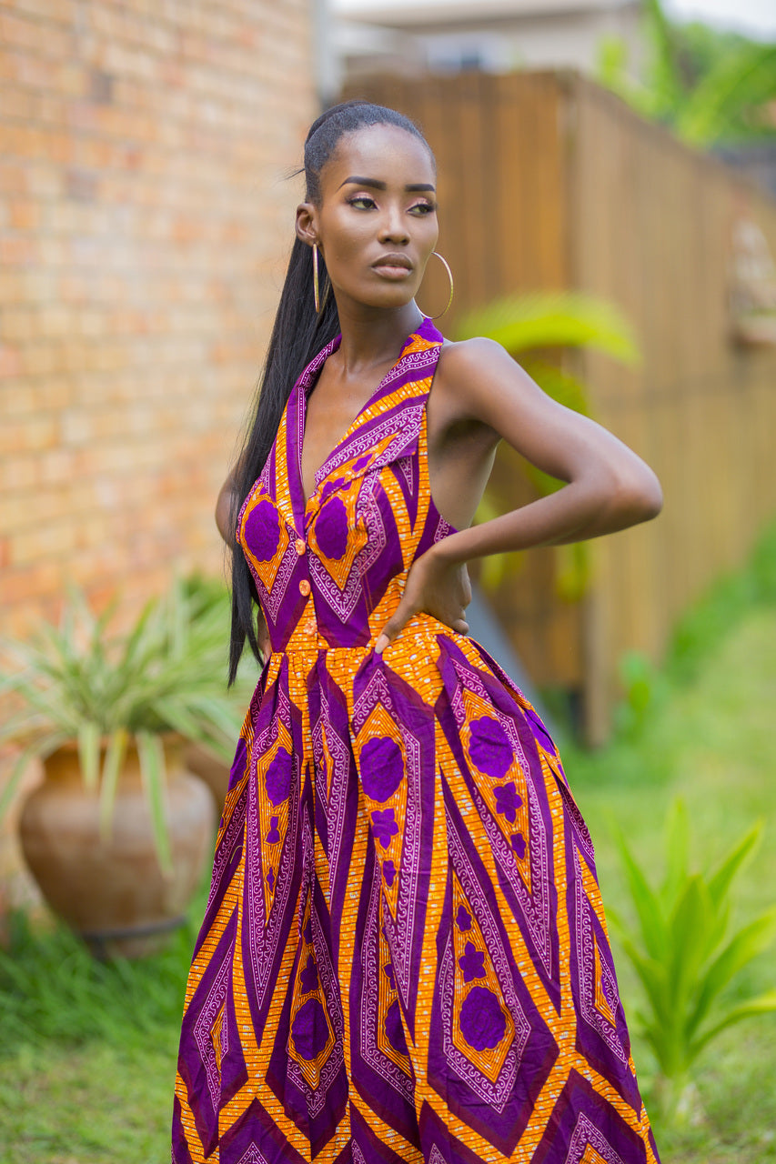 Xoese Maxi African Print dress