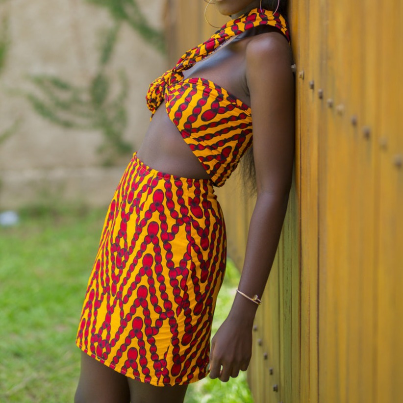 Women ready to wear african print skirt