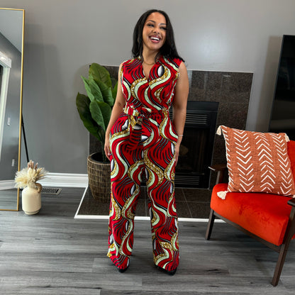 Mya African Print Jumpsuit