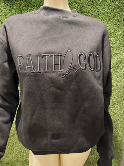 Faith In God Unisex Sweatshirt- Black