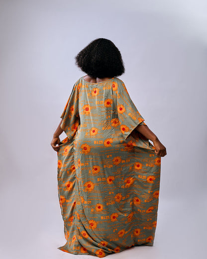 African colorful bubu worn by a woman