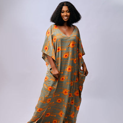 African colorful bubu worn by a woman