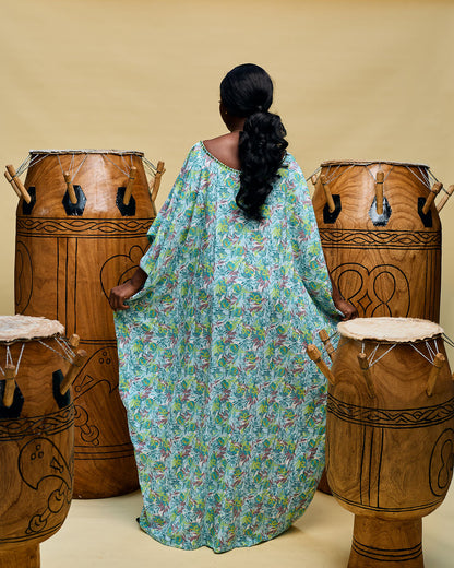 African colorful bubu worn by a woman