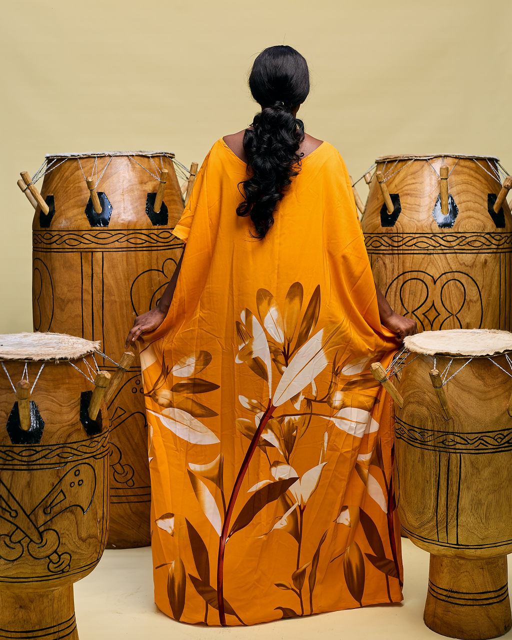 African colorful bubu worn by a woman