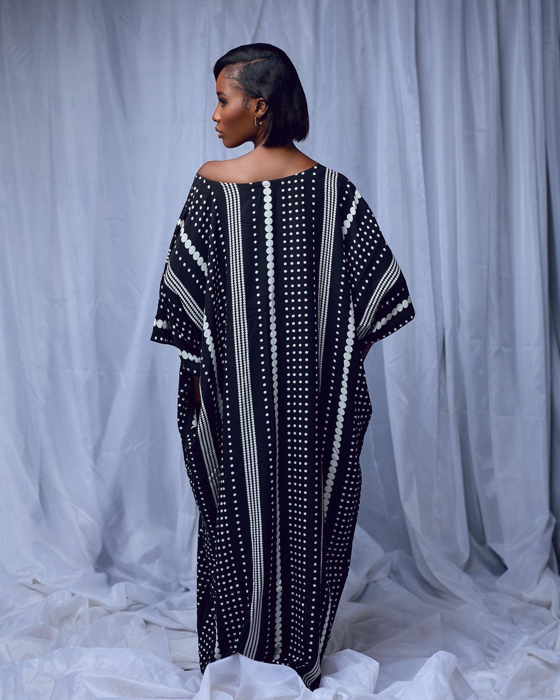 Woman wearing kaftan also known as bubu in african culture