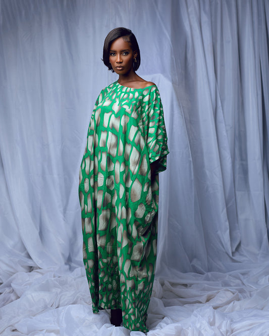 Woman wearing kaftan also known as bubu in african culture