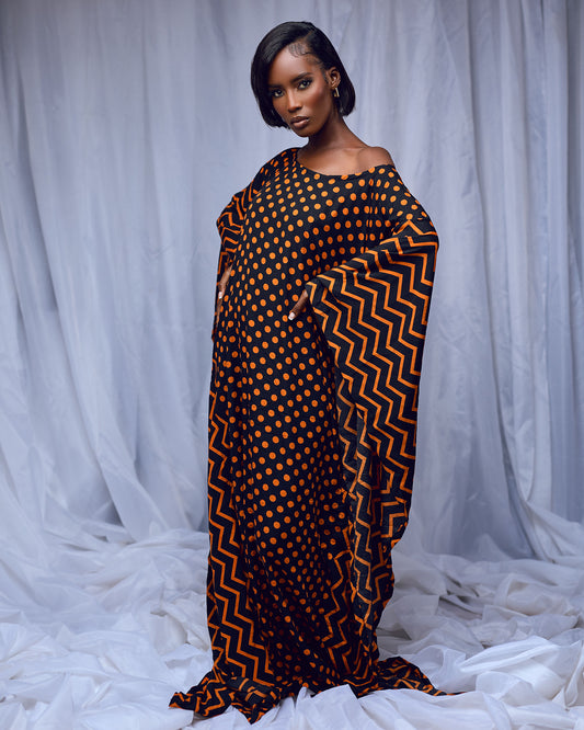 Woman wearing kaftan also known as bubu in african culture