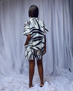 Agyapa Silk Loungewear Top and Shorts Set with pockets