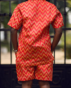 Ose Woven Silk shirt and shorts set