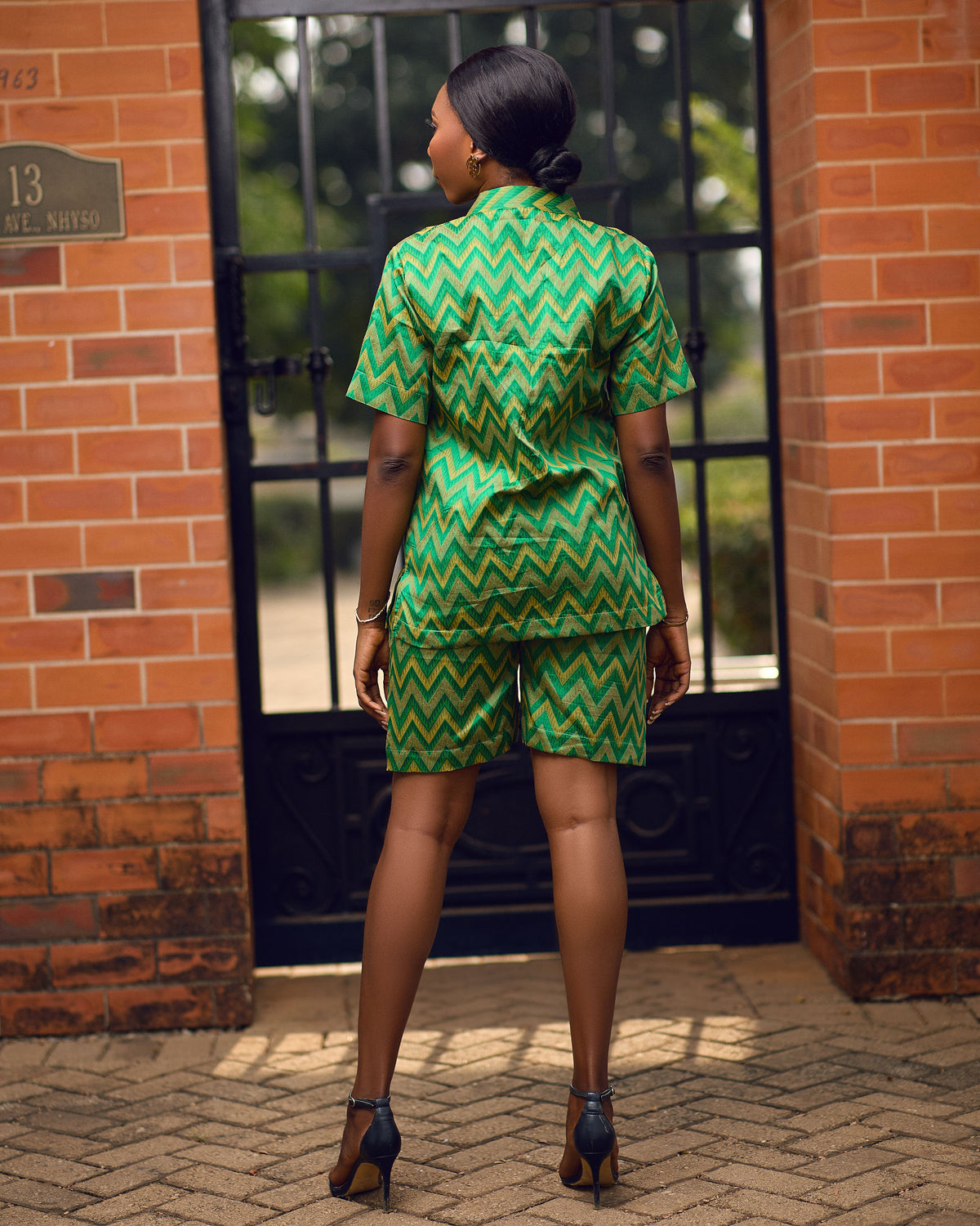Ose Woven Silk shirt and shorts set