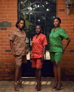 Ose Woven Silk shirt and shorts set