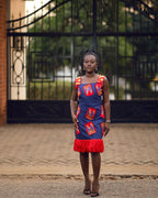 Young woman in kente dress 
