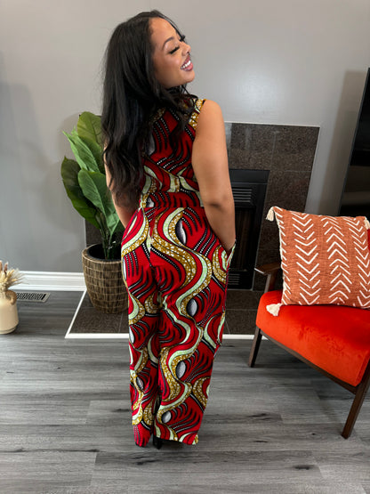 Mya African Print Jumpsuit