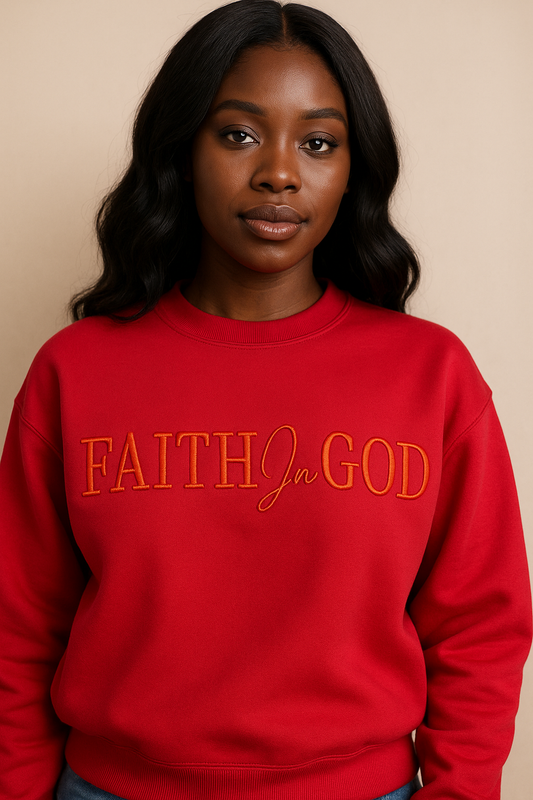 Faith In God Unisex Sweatshirt - Red