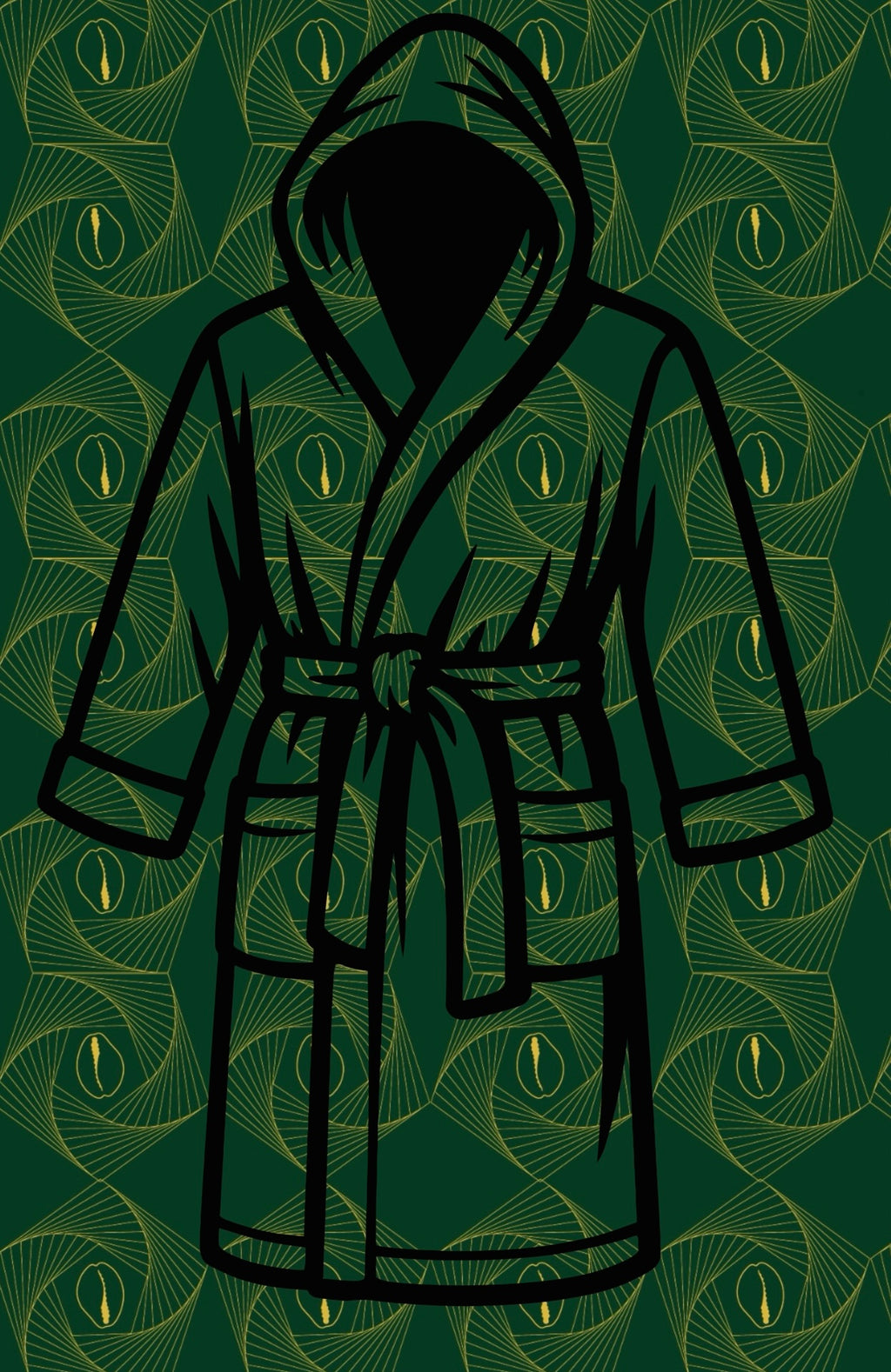 Mainee African Print Thick Fleece Bathrobe with satin lined hood with two pockets