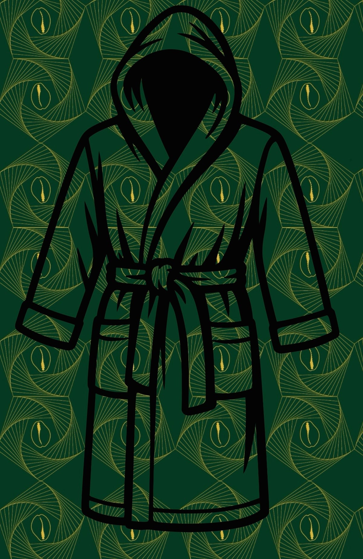 Mainee African Print Thick Fleece Bathrobe with satin lined hood with two pockets