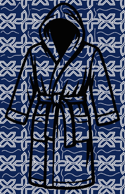 Mamee African Print Fleece Robe with satin lined hood (Preorder)