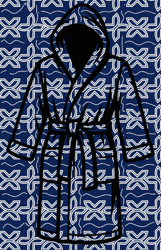 Mamee African Print Fleece Robe with satin lined hood (Preorder)