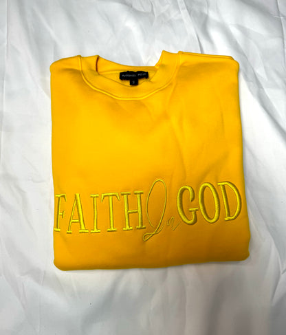 Faith In God Unisex Sweatshirt- Yellow