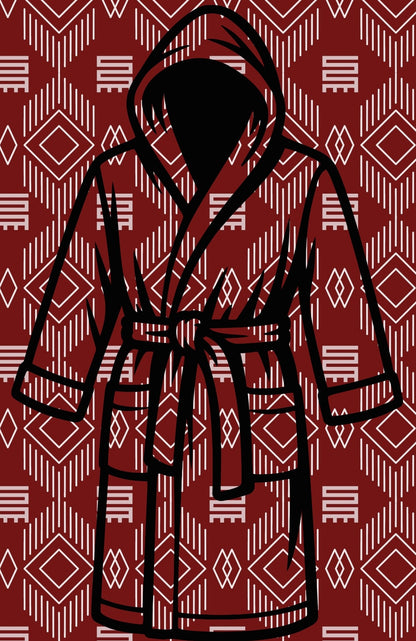 Mone African Print Fleece Robe with satin lined hood (Preorder)