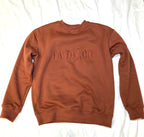 Faith In God Embroidered Unisex Fleece lined crewneck Sweatshirt- Brown