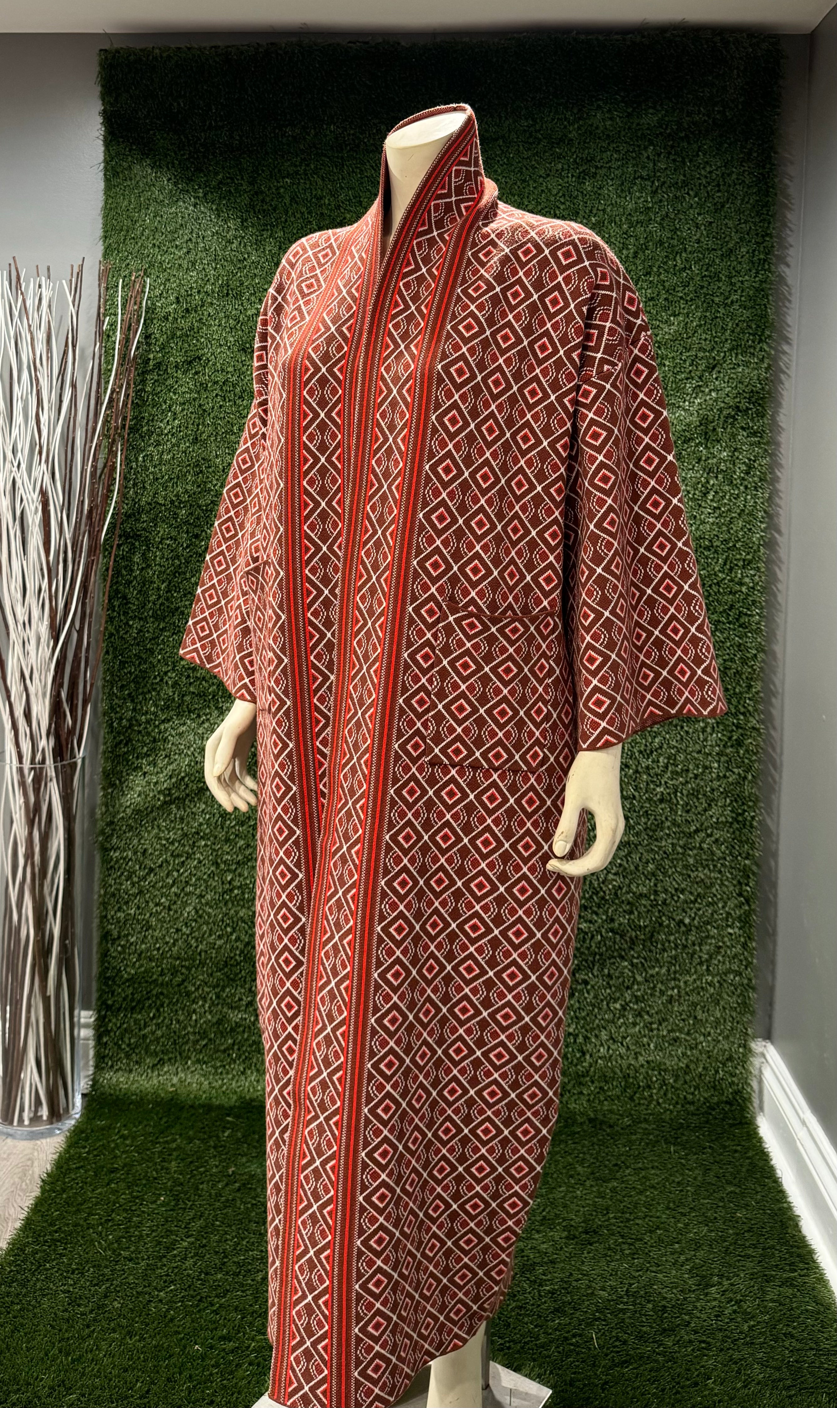 Chichi Unisex African Print Knit Cardigan with pockets - Brown Print