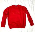 Faith In God Embroidered Unisex Fleece Lined crewneck Sweatshirt - Red