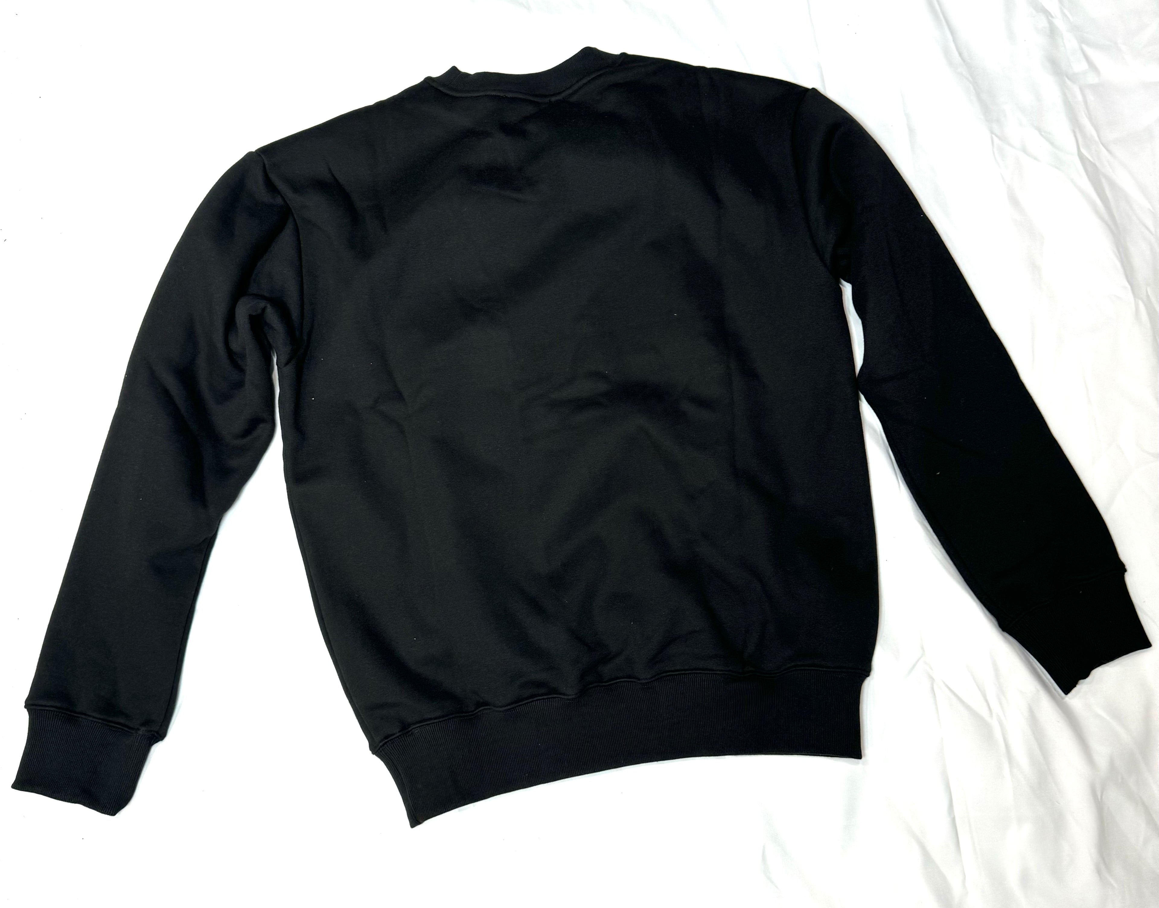 Faith In God Embroidered Unisex Fleece Lined Crewneck Sweatshirt- Black