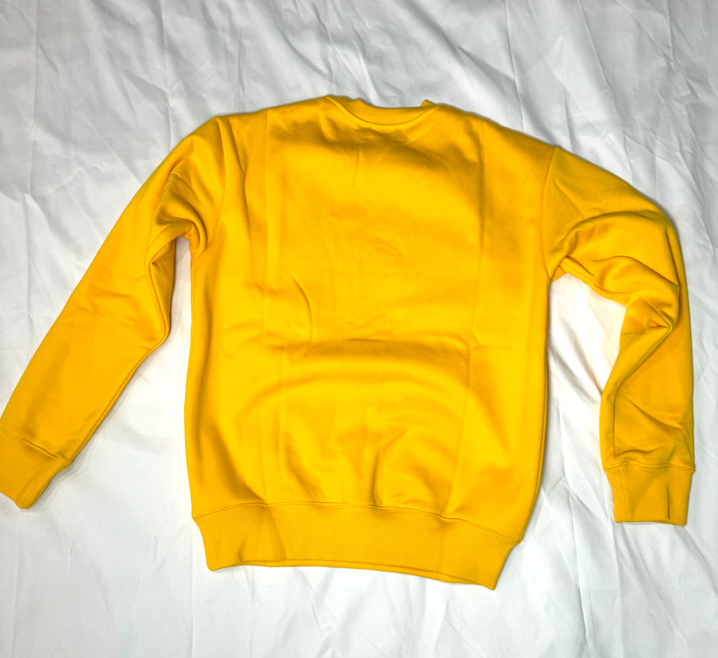 Faith In God Embroidered Unisex Fleece Lined Crewneck Sweatshirt- Yellow
