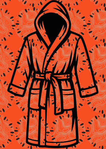 Mona African Print Fleece Robe with satin lined hood (Preorder)