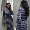 African Print Bamboo Robe with Pockets | Luxury Loungewear