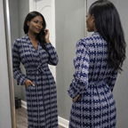 African Print Bamboo Robe with Pockets | Luxury Loungewear