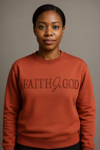 Faith In God Unisex Sweatshirt- Brown