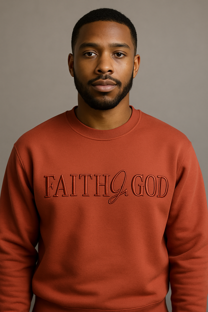 Faith In God Unisex Sweatshirt- Brown