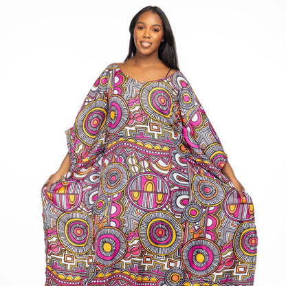 African colorful bubu worn by a woman