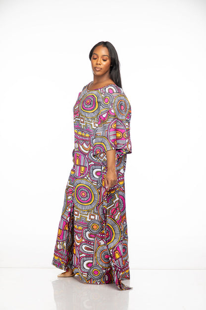 African colorful bubu worn by a woman