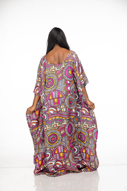 African colorful bubu worn by a woman