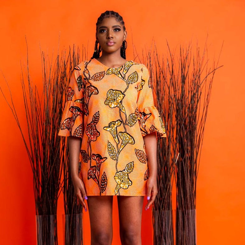 Vestido Effia Shift estampado africano