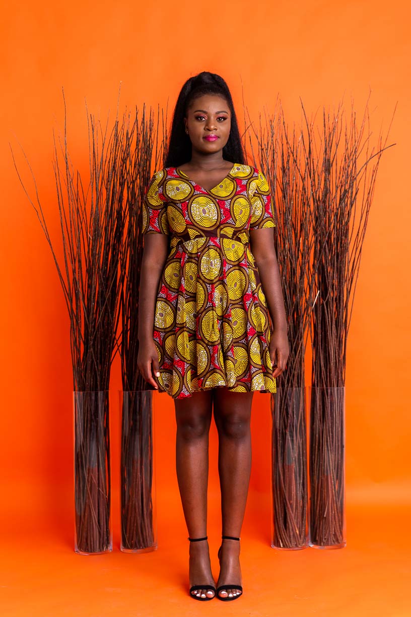 Mena Mini African Print dress with pockets – Amania-Afrik