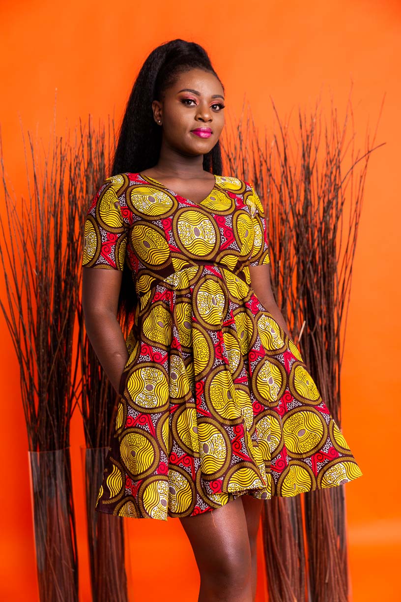 Mena Mini African Print dress