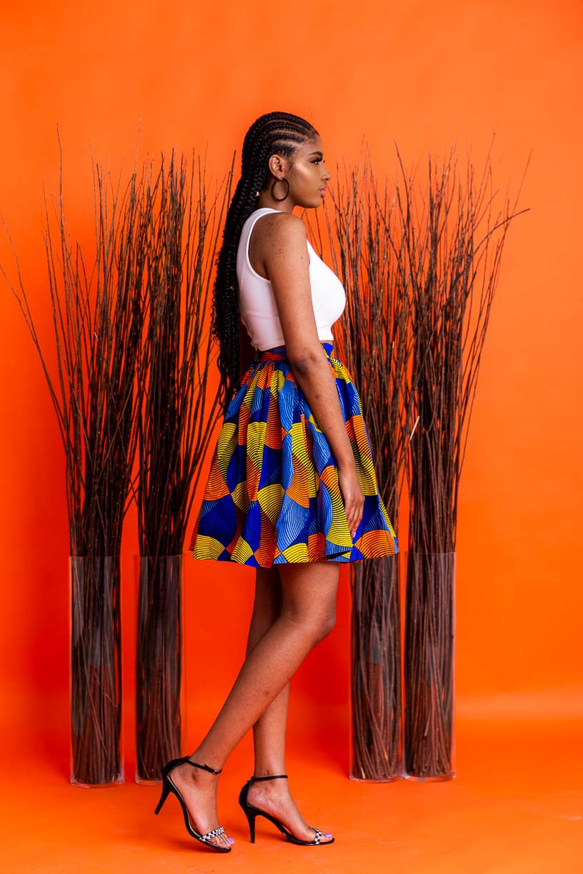 Akweley Midi  African Print Skirt