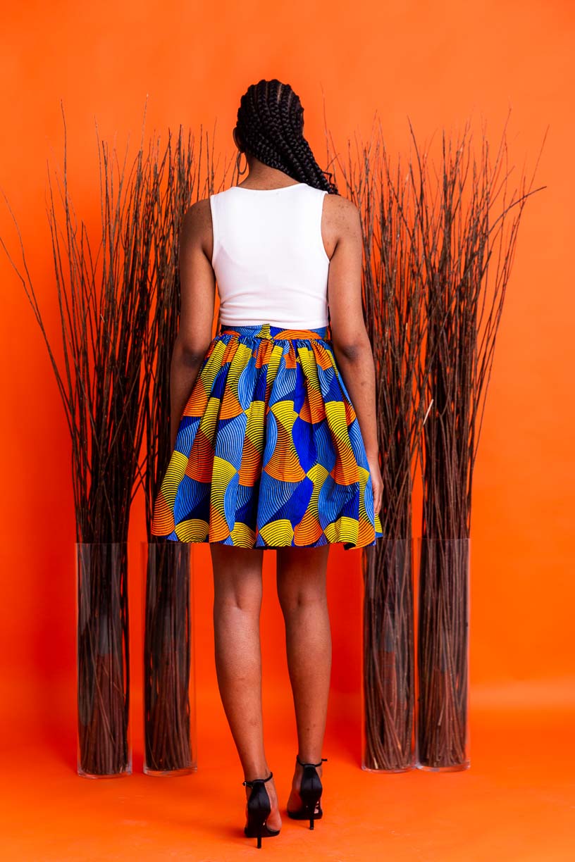 Akweley Midi  African Print Skirt