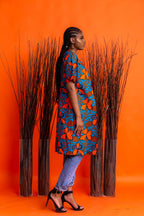 Keya Midlength African Print Overcoat
