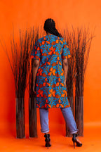 Keya Midlength African Print Overcoat